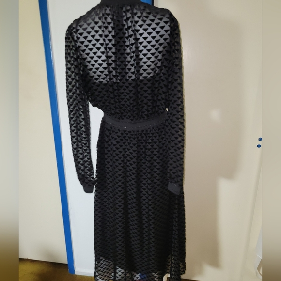 Tory Burch velvet devore midi dress black - Picture 4 of 9